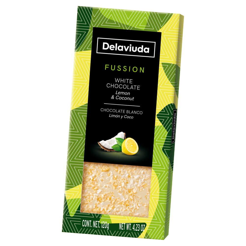 Белый шоколад Delaviuda с лимоном и кокосом 120 гр