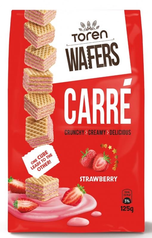 Вафли с клубничной начинкой CARRE 125 г