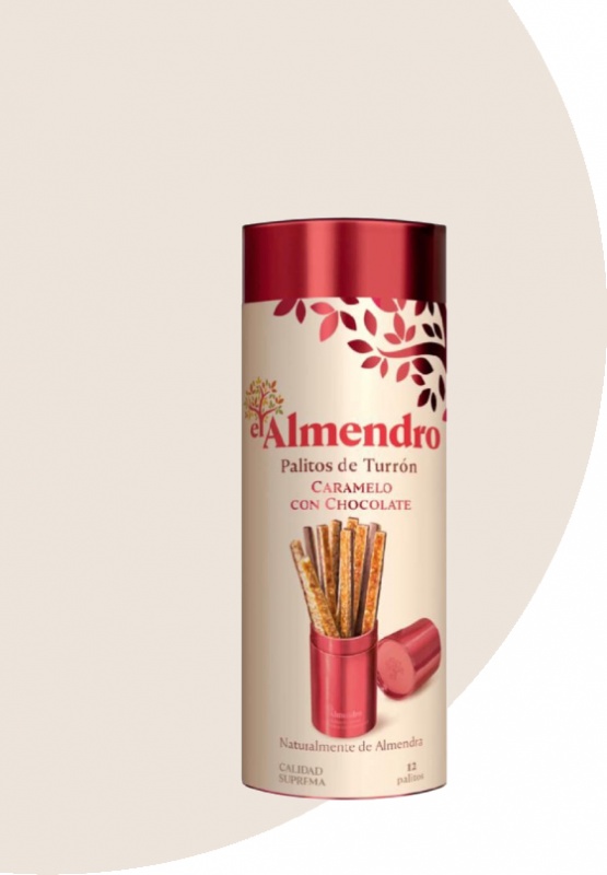 Хрустящий миндальный туррон El Almendro с шоколадом (палочки) 126г