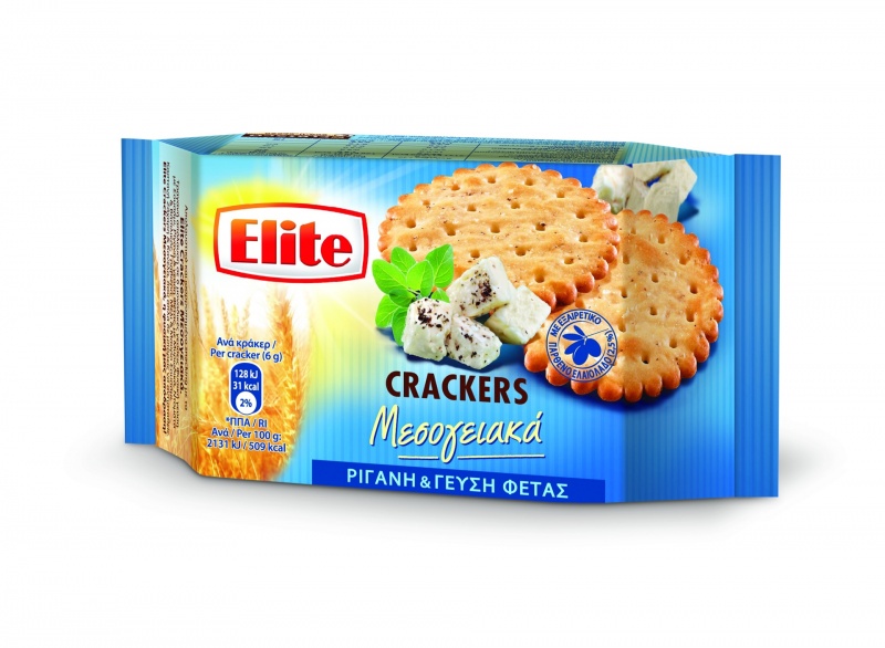 Крекеры средиземноморские Elite со вкусом сыра фета и орегано