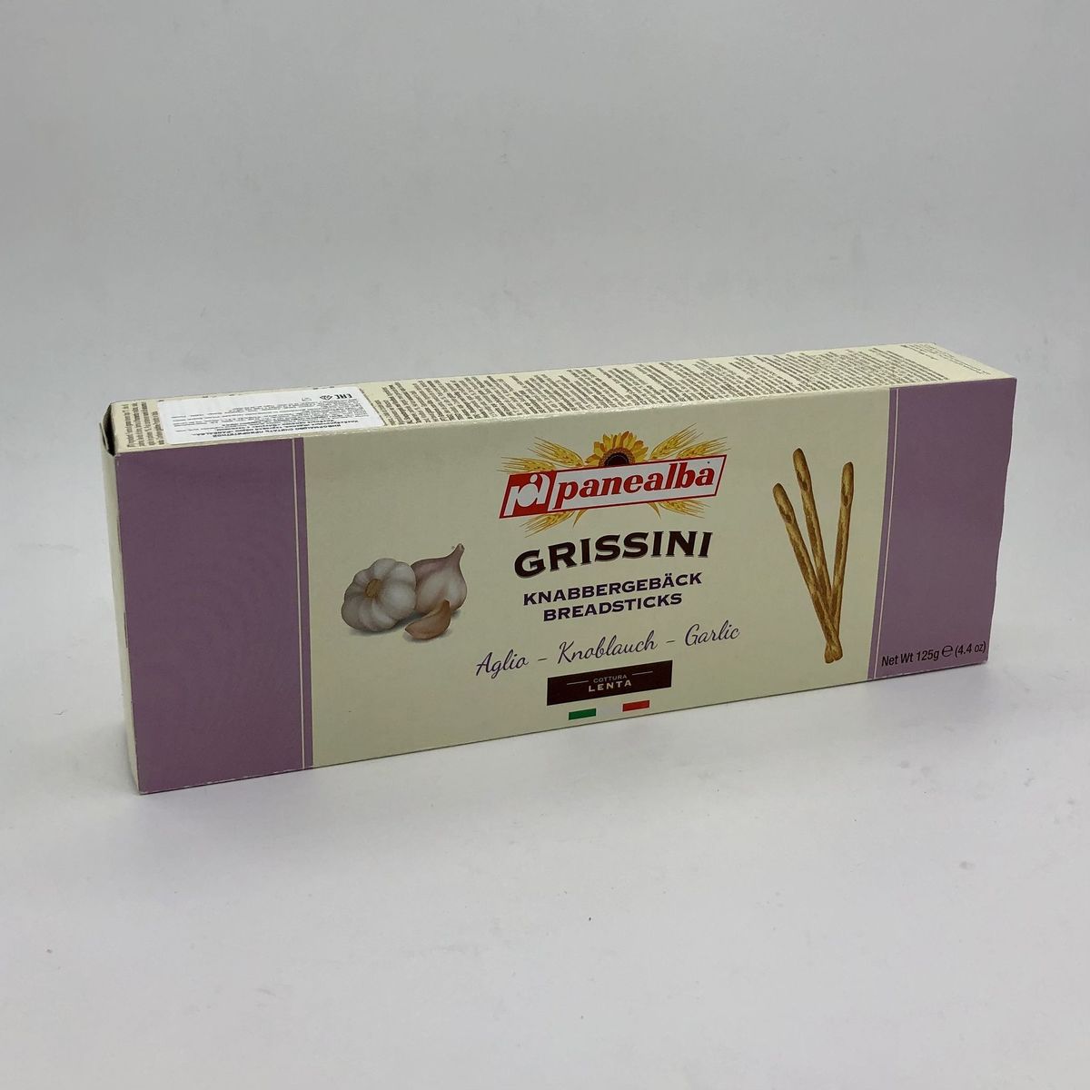PANEALBA GRISSINI ХЛЕБНЫЕ ПАЛОЧКИ ЧЕСНОК 125Г