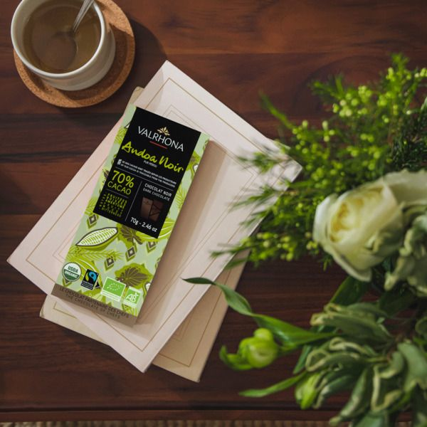 Шоколад Valrhona Андоа органик кувертюр 70% 70г