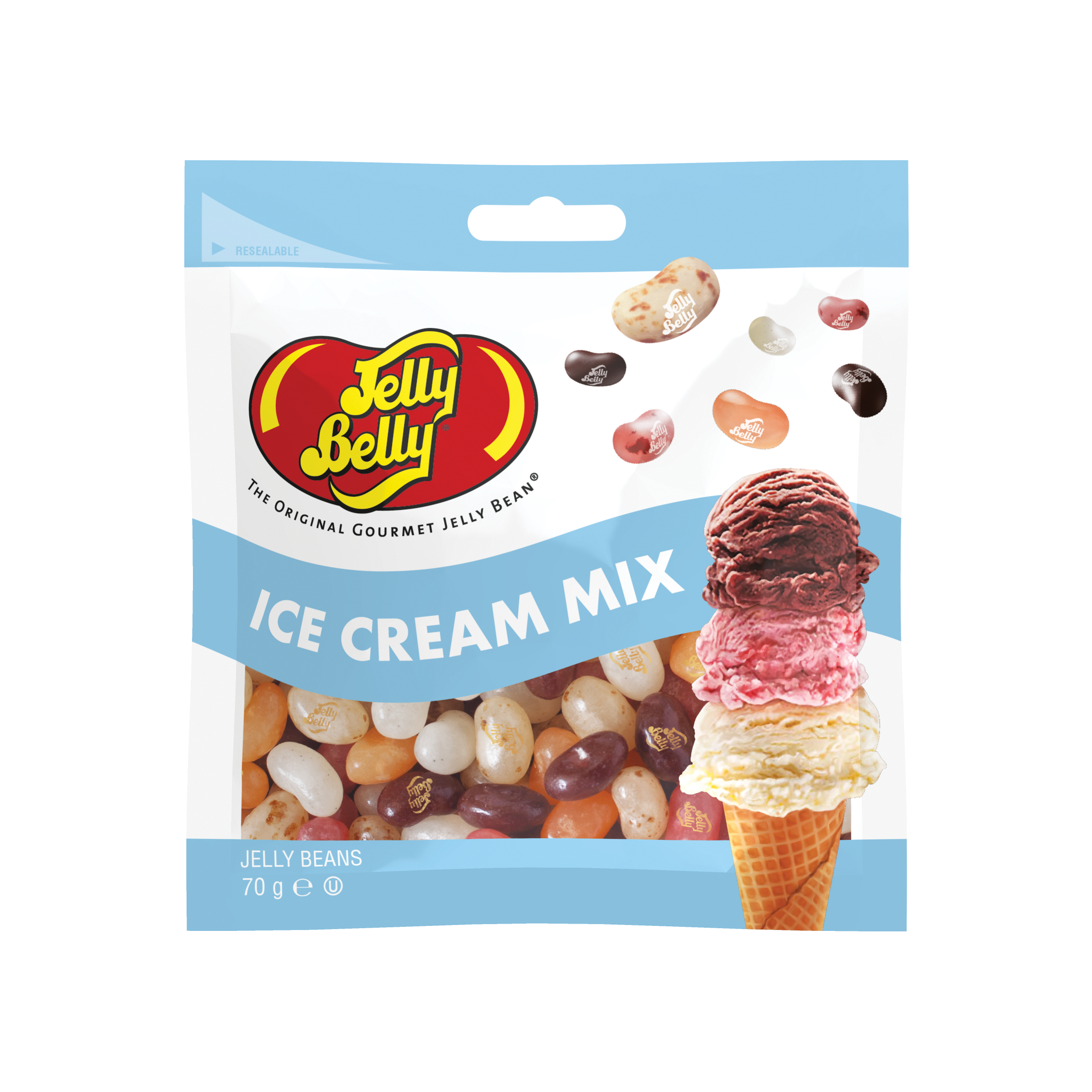 Драже жевательное "Jelly Belly" ассорти мороженое 70г пакет