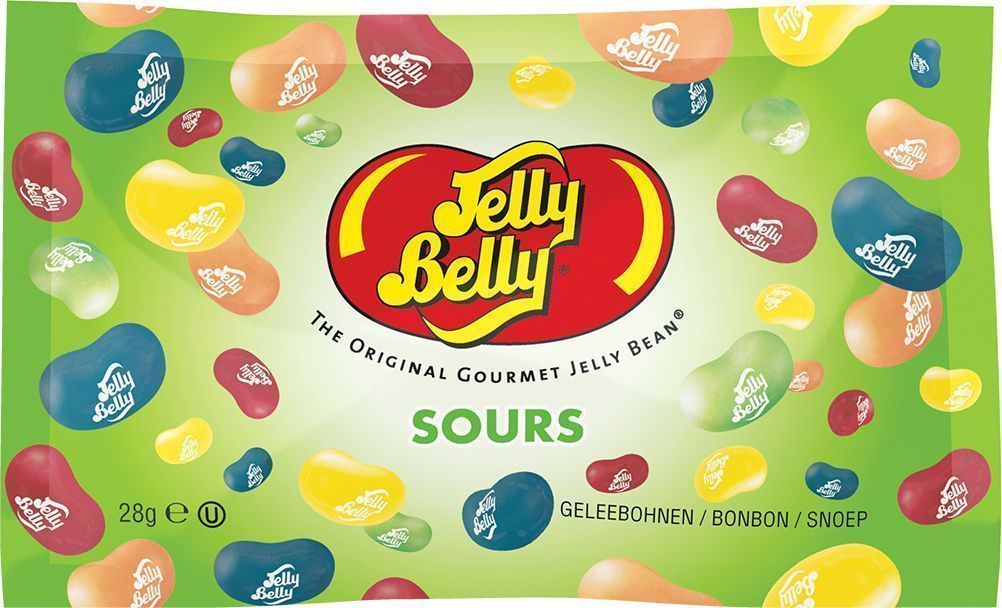 Драже жевательное "Jelly Belly" ассорти кислые фрукты 28г пакет 5 вкусов
