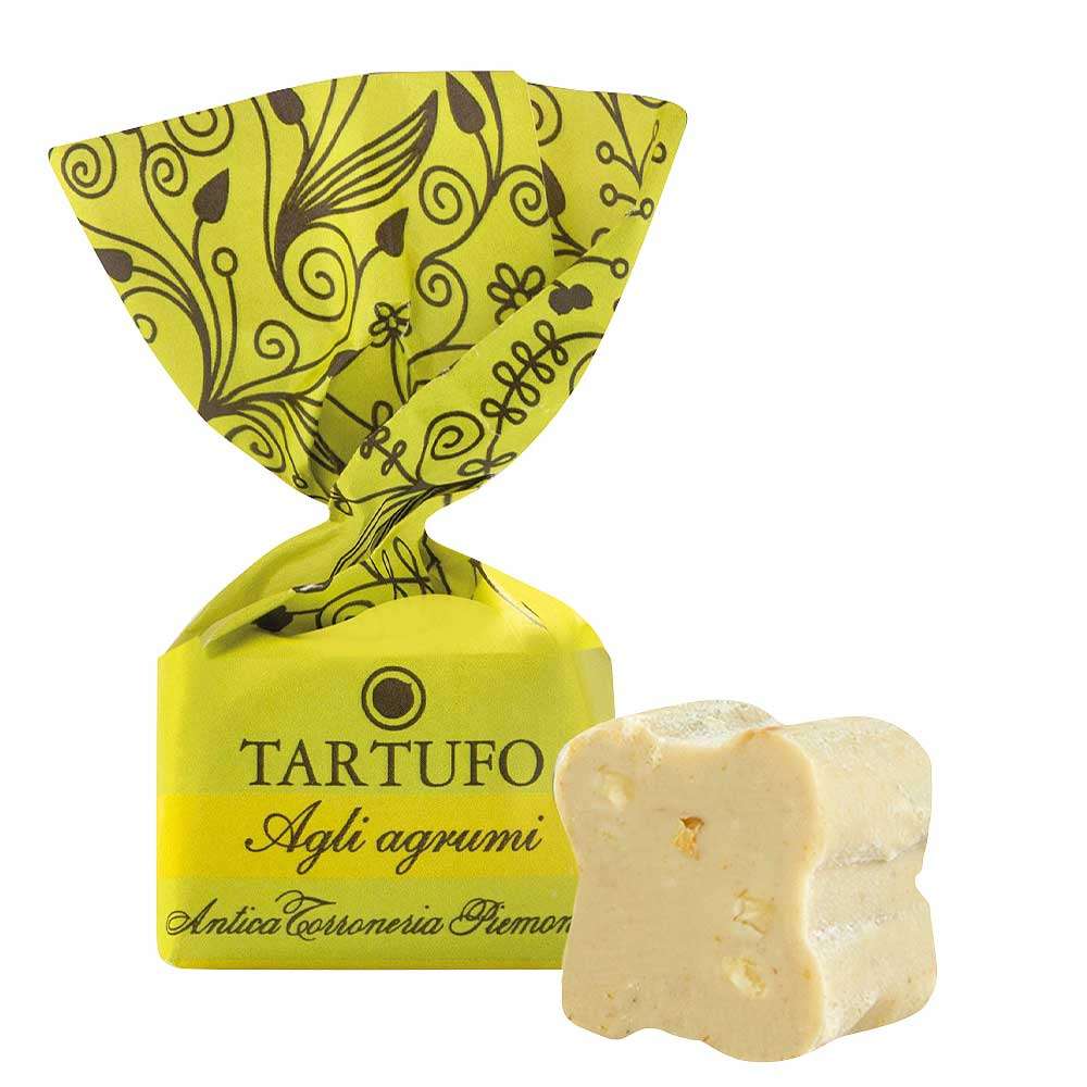 Трюфели из белого шоколада со вкусом цитрусовых фруктов 160 г.