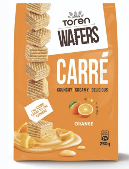 Вафли апельсиновой начинкой CARRE 250 г