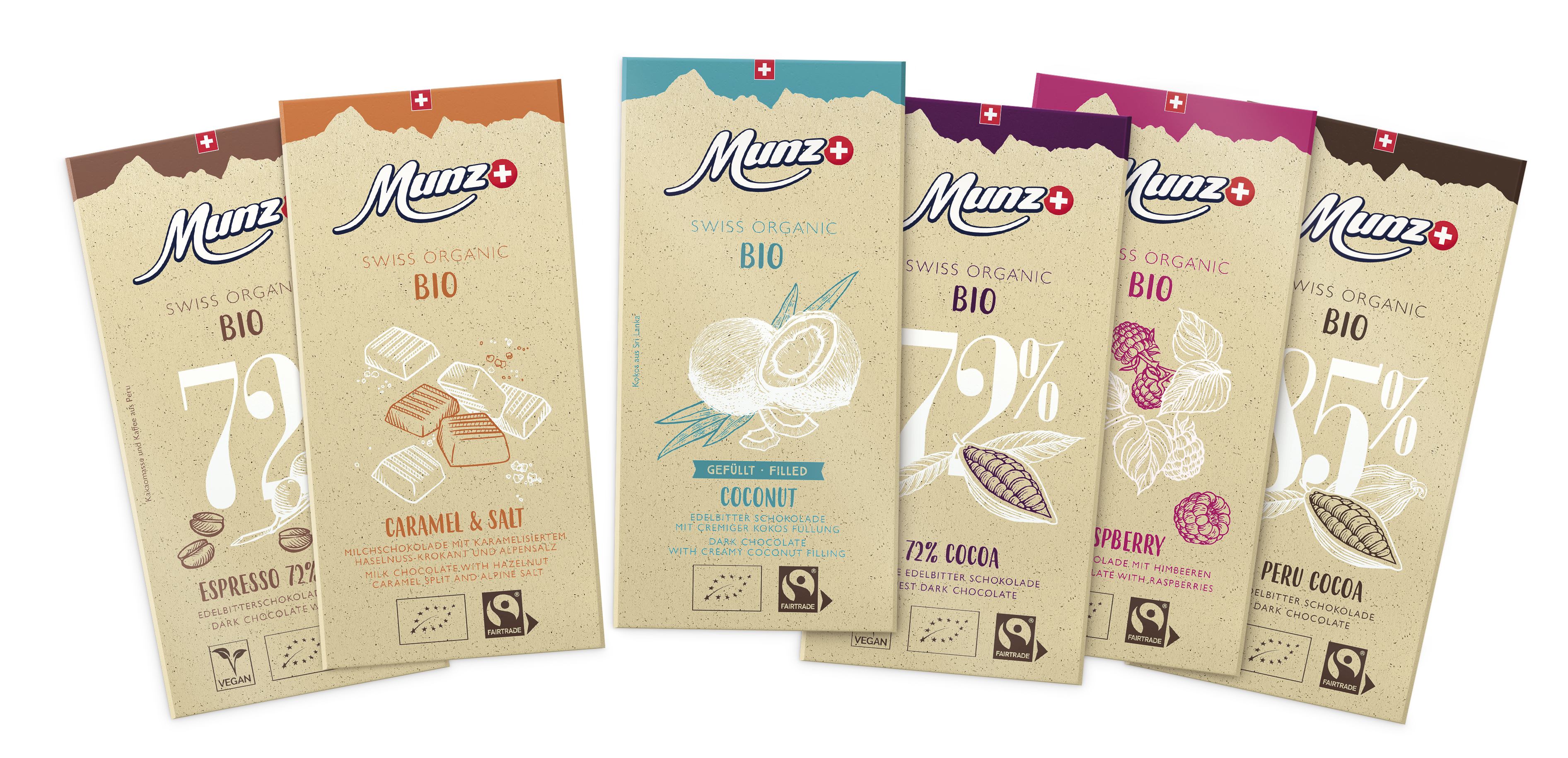 Горький шоколад MUNZ Organic 72% какао 100г.