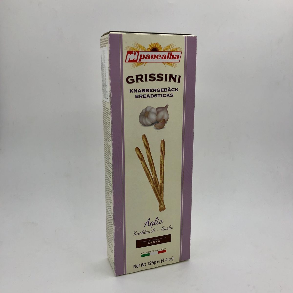 PANEALBA GRISSINI ХЛЕБНЫЕ ПАЛОЧКИ ЧЕСНОК 125Г