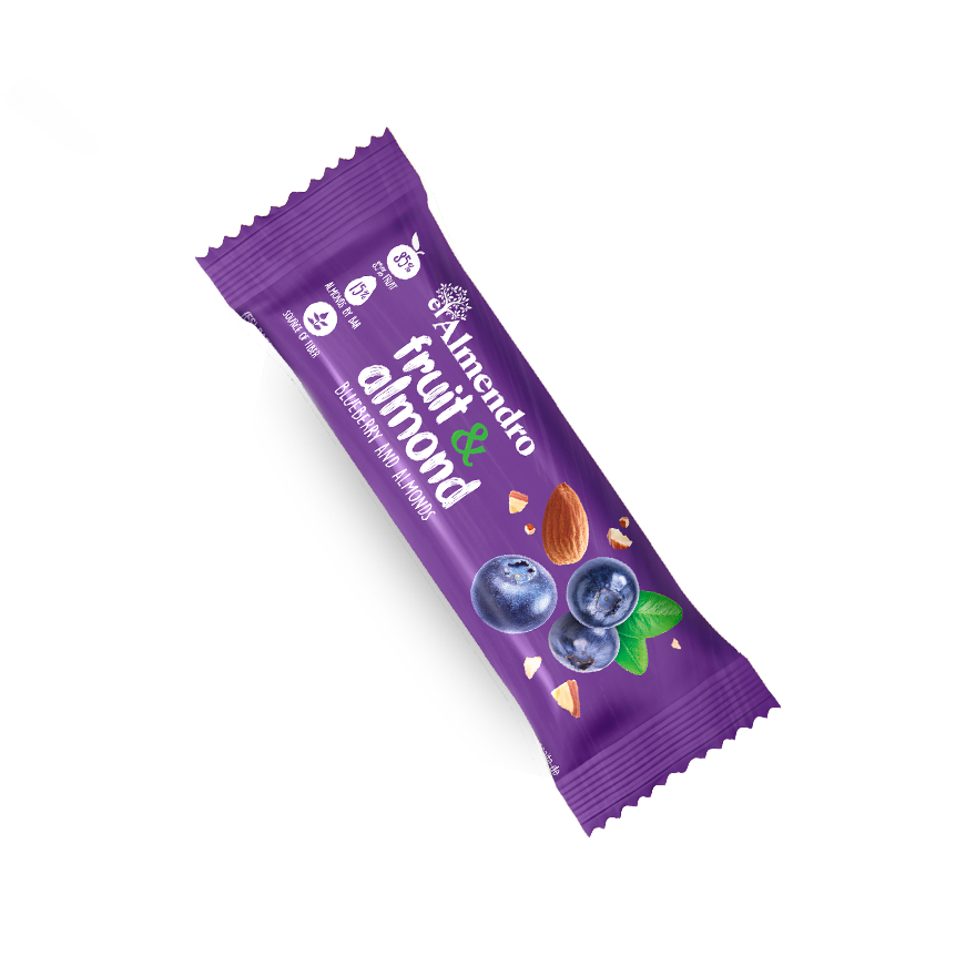 Фруктовый батончик El Almendro с миндалем и черникой 140 гр.