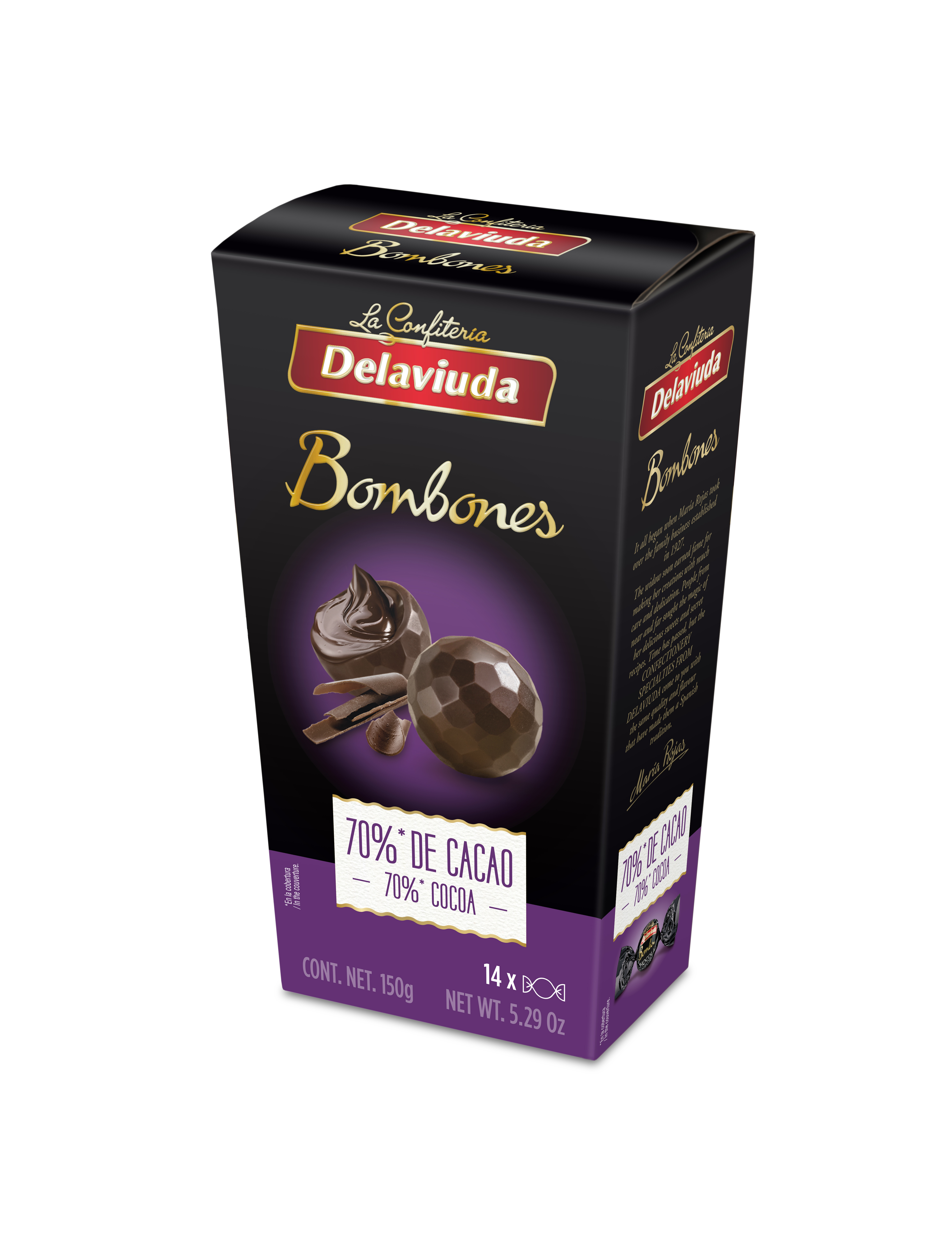 Шоколадные конфеты Delaviuda из горького шоколада 150г